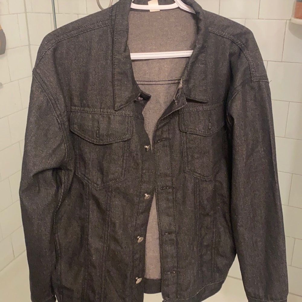 Black oversized denim jacket